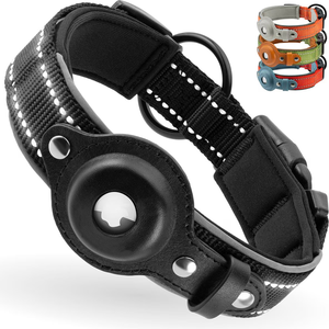 Nuevo <span class=keywords><strong>Collar</strong></span> táctico de cuero para perros medianos y grandes, conjunto de posicionamiento Airtag de poliéster duradero, estampado de estilo Simple - Product Image 2