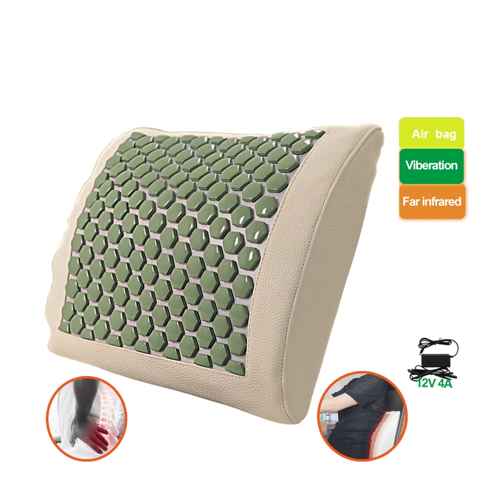 A-mazon hot selling electric heating tourmaline mattress price inflatable lumbar traction back waist support air massage cushion