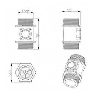 水プラント用1.5インチ液体水流センサーホール流量計大径DN40タービン付き - Product Image 5