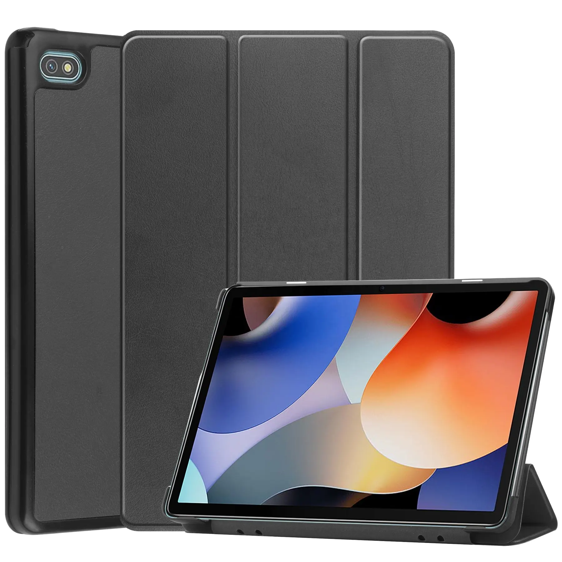Yüksek kaliteli akıllı kapak kapak için Blackview Oscal ped 10 saf renk 3-Fold tutucu akıllı deri Tablet kılıfı