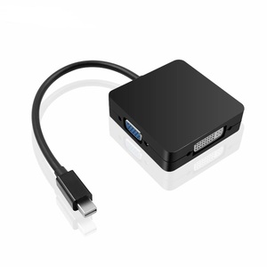 1080P 3 en 1 cuadrado Mini DP Displayport Thunderbolt a HDMI DVI VGA Adaptador convertidor salida multimonitor para teléfono MacBook - Product Image 1
