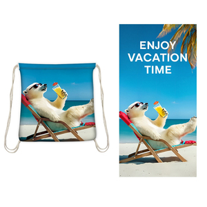 Taşınabilir 2 in 1 katlanır plaj havlusu kapak İpli saklama çantası hızlı kuru kum geçirmez özel Logo baskılı plaj havlusu - Product Image 4