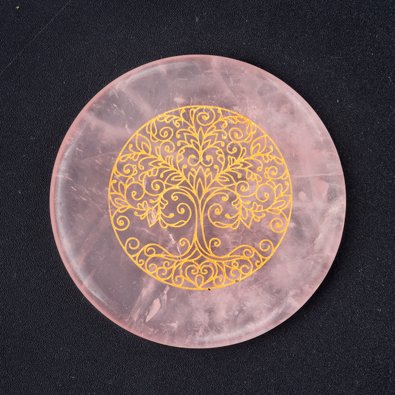 Rose quartz tree of life style