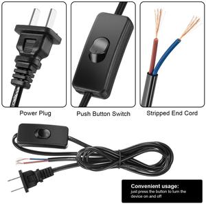 สายไฟง่าม6ฟุตพร้อมปลั๊กแม่พิมพ์ปลายลอกพร้อมสายไฟ110-220V พร้อมชุดสายไฟแบบปลั๊กและสวิตช์ไฟ - Product Image 2
