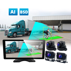 Wemaer, pantalla táctil dividida de 10,36 pulgadas, Kit de Monitor de cámara de camión de respaldo, Sistema de Sensor de aparcamiento trasero BSD AI ADAS DVR