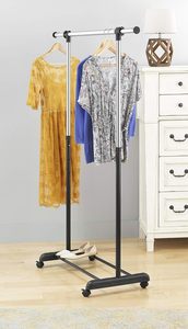 Mua sắm đơn giản <span class=keywords><strong>readymade</strong></span> Hàng may mặc Lady quần áo hạ cánh quần áo móc áo với bánh xe quần áo móc kệ trưng bày - Product Image 2