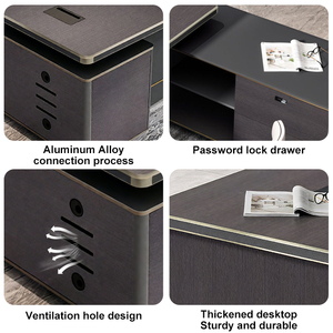 โต๊ะผู้บริหารทำจากไม้โต๊ะซีอีโอของผู้บริหารบ้านซ้ายและขวาหรูหราทันสมัย - Product Image 4