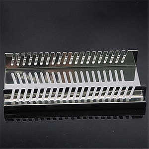 Portaobjetos de microscopio de acero inoxidable de 20 posiciones de laboratorio, estante de tinción para portaobjetos de microscopio - Product Image 1