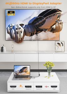 4K HDMI-DPアダプター4K-60HZ男性から女性へナイロンTPE PVCジャケットソースデバイスからDPディスプレイへ - Product Image 3