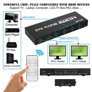 オーディオビデオ機器4 in 2 OutHDMIスイッチスプリッターHDMIマトリックス4K60HzHDMIマトリックス4x2、光学および3.5mmオーディオ付き - Product Image 4