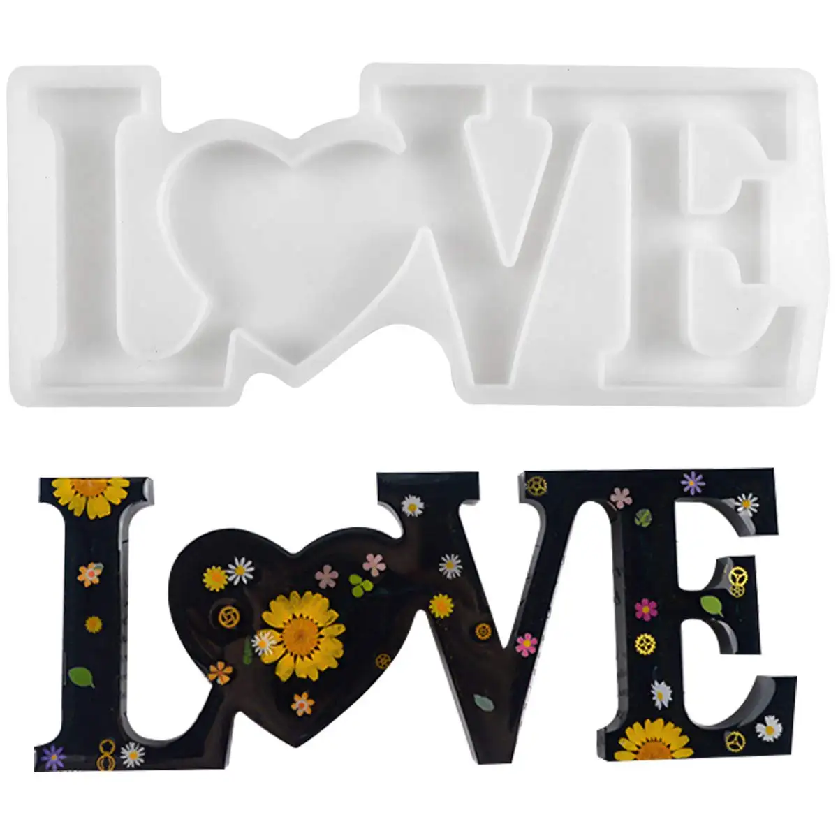 Moldes de resina de molde xinchout, 3 peças, amor/casa/família, resina epóxi, artesanato faça você mesmo, decoração de mesa