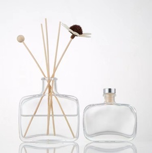 100ML 200ML 230ML高級大容量透明クリア空フラットリードディフューザーフレグランス香水ガラス瓶コルク付き