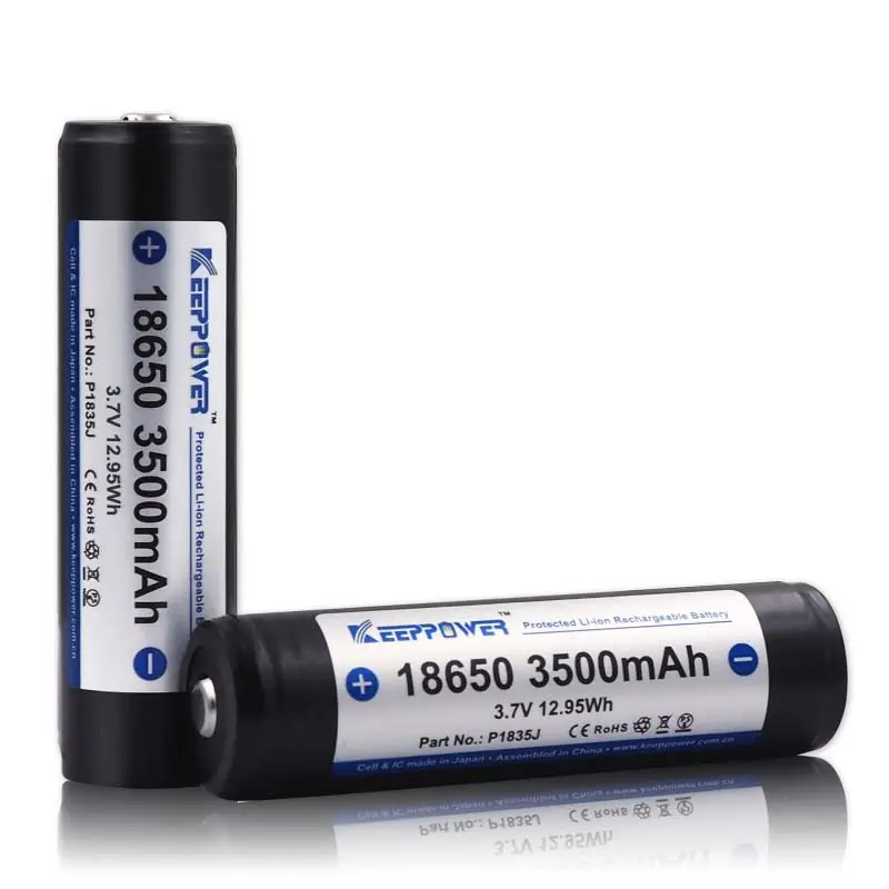 KeepPower 18650 3.7V 3500MAh Baterai Lithium Ion Isi Ulang dengan PCB Terlindungi