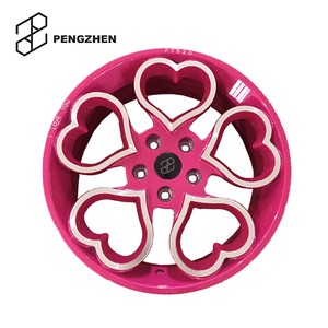 Pengzhen ขอบล้อรถ4X100สีชมพูแบบกำหนดเอง,พร้อมล้ออัลลอยรูปหัวใจ16นิ้ว4รูสำหรับ Smart Four Two - Product Image 2