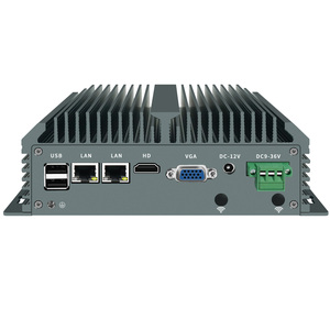 BKHD L Industrial PC 2 <strong>LAN</strong> 2 COM RS232 4 Cores Embedded Computer Wall-Mounted Host 9V-24V-36V Wide Voltage Linux Compatibility