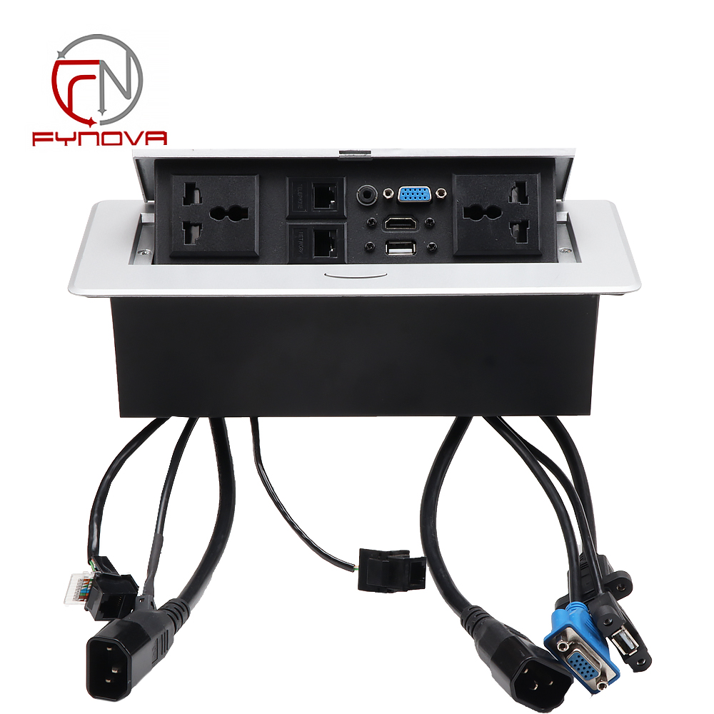Silver,2 Univ. plugs+1VGA/Audio/USBData/HD MI/LAN/Tele,30cm Wire