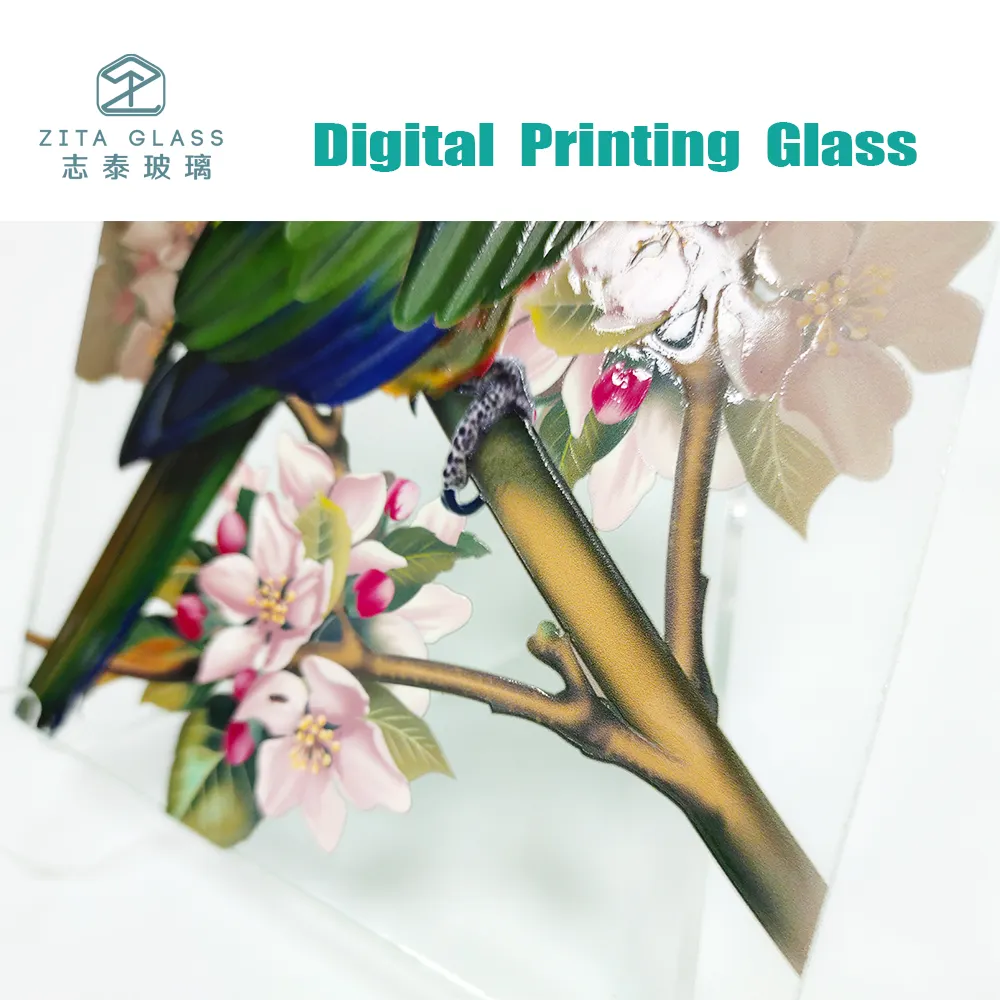 Oem Fabriek Custom Digitaal Print Glazen Paneel 3d Levendige Print Huisdecoratie Apparaat Gehard Digitaal Print Glas