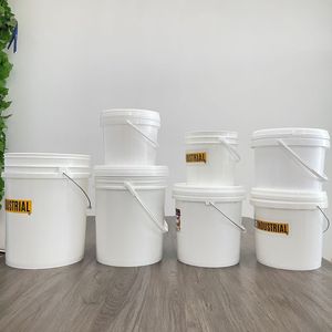 プラスチックバケツ蓋付きプラスチックバケツ300ml 500ml 750ml 1L 1L 2L 3L 4L 5Lクリアホワイト容器プラスチックバケツ