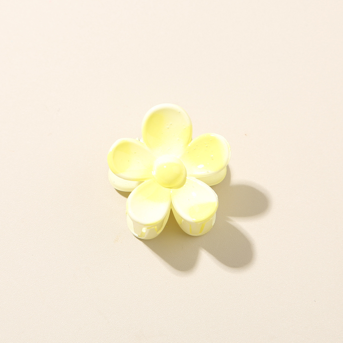 1 glossy light yellow - 25cm five-petal flower