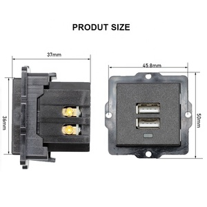 USB电源插座双usb-c DC5V 2.1A QC充电手机笔记本电脑桌面插座墙壁插座 - Product Image 2