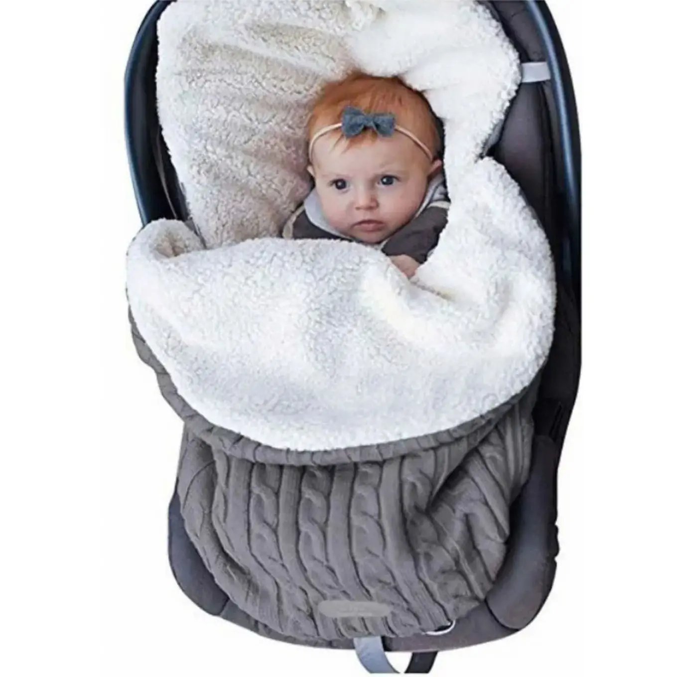 Kinderwagen Schlafsack verdickte Wolle gestrickt im Freien warmen Babys chlafsack Swaddle Wrap