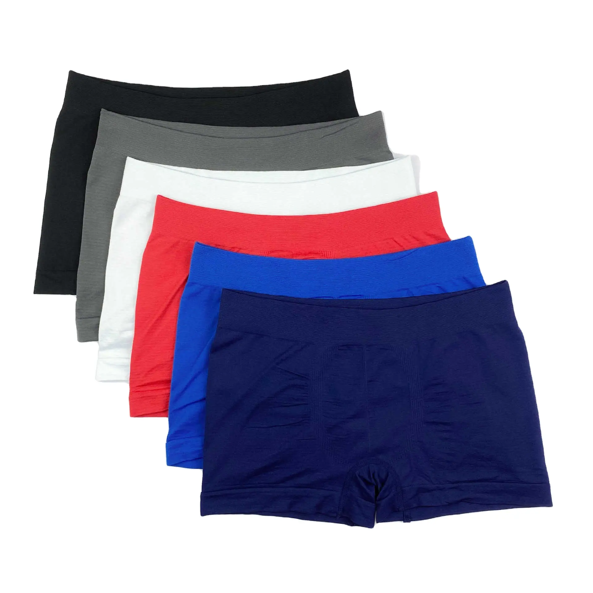 Custom breathable underwear wholesale men's boxers briefs solid pure color free size polyester fabric underpants for male