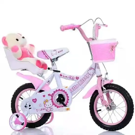 Novo modelo de bicicleta com 4 rodas, bicicleta para crianças rosa/vendas de assento para bebê gril/16 polegadas crianças bicicleta com transportador traseiro