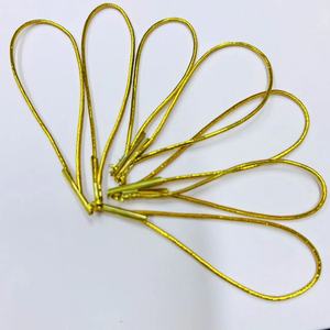 Cuerda elástica de púas de Metal doble de tamaño personalizado de fábrica, etiqueta de tesoro de plata, etiquetas elásticas para prendas, cuerda elástica con plata Doble - Product Image 2