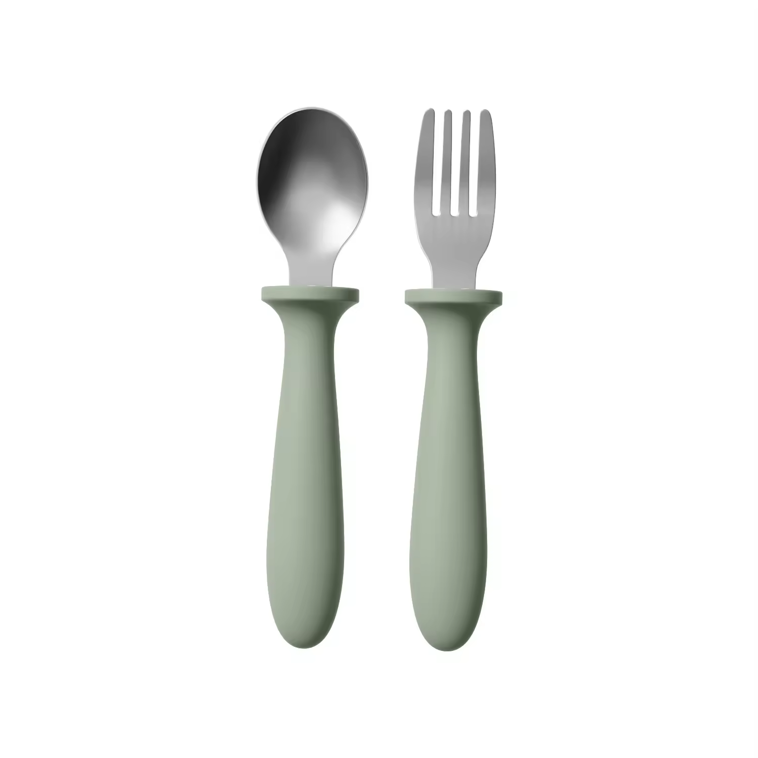 Ensemble cuillère et fourchette vert petit 304
