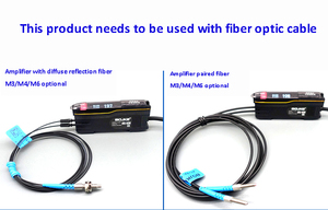 Amplificador de fibra Pantalla digital Reflexión difusa a través del haz Sensor de fibra óptica m3/M4/M6 Fibra disponible - Product Image 2