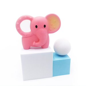 Bán buôn New bé bộ quà tặng cao su tự nhiên <span class=keywords><strong>Teether</strong></span> Elephant Shower đồ chơi cho trẻ sơ sinh - Product Image 2