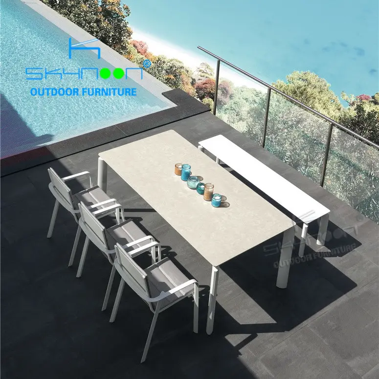 2023 nuevo diseño al aire libre muebles de jardín de aluminio conjuntos gran oferta comedor Honda silla al aire libre diseño bar muebles al aire libre (51143)