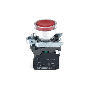 Langir赤色LEDライトプッシュボタンスイッチ10A600VACインジケーターランプスプリングプラスチックリターンスイッチLAY4-BW3462 - Product Image 1