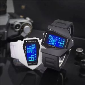 ספוט סיטונאי LCD סיליקון אלקטרוני שבע-צבע מגניב מטוס שעון הסוואה רב תכליתי מתנת שעון