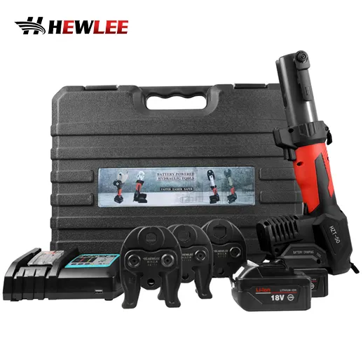 HEWLEE HZT-50 1/2 ''à 2'' Kit d'outils de pressage professionnel à batterie compacte pour la plomberie de tuyaux en cuivre PEX Outils de presse hydraulique sans fil