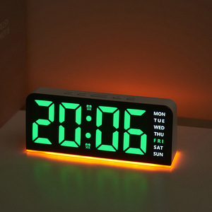 New Arrival Atmosphere Light LED Digital Alarm Clocks Date Week Temperature Display Bedside Table Clock for Home - Product Image 3