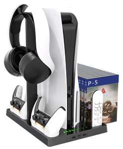 2024 <strong>New</strong> Cooling Stand for PlayStation 5 Video Games Console Charging Station with Remote <strong>Controls</strong> and Gamepads Accessory - Product Image 6