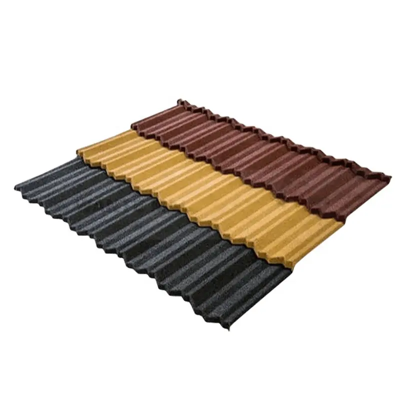 Shandong Impact Resistance Stone Coated Roofing Metal Tile 0.28mm 0.45mm German Japanese Roof Tile