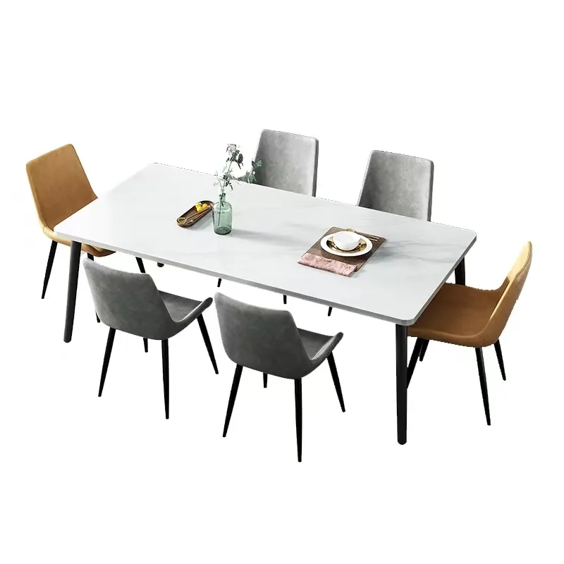 Juego de sillas de comedor para el hogar, set de 6 mesas de comedor de estilo moderno