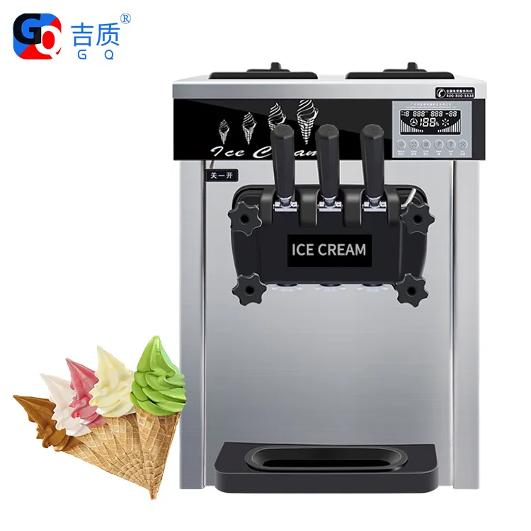 Máquina de helado suave de GQ-618CTB, precio de 3 boquillas, tubo de servicio suave, máquina de helado