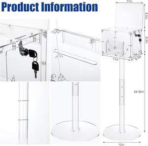 Ofis yarışması oylama için Stand ile yuvası açık çekiliş kutusu ile akrilik öneri kutusu ve anahtar zemin ayakta kutusu - Product Image 2
