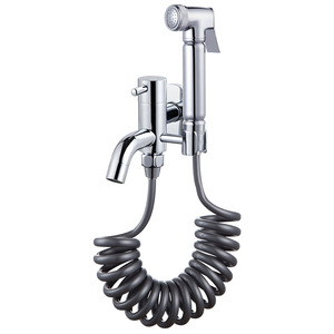 All Copper Chrome Plated Nozzle for Women's Washing Set, Toilet Companion, Copper <strong>Small</strong> Faucet with Dark Gray TPU Spring Tube - Product Image 6