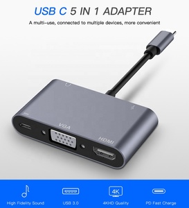 Xput Type C USB-C Hub <strong>Adapters</strong> <strong>5</strong> in <strong>1</strong> USB Type C Hub to 4K HDMI VGA USB 3.0 3.5mm <strong>Audio</strong> PD Charging <strong>Adapter</strong> - Product Image 2