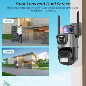 Cámara PTZ inalámbrica WIFI de 6MP, 360 grados IP66, Puerto RJ45 resistente al agua, seguridad con visión nocturna, funciones de Zoom AI, cámara de red - Product Image 2