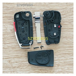 Flip <strong>Remote</strong> Key Fob Case Shell <strong>A3</strong> A4 A6 A8 TT Q7 for Audi 3+1 Button <strong>Remote</strong> Key Shell Without Logo (HU66)With Panic Button - Product Image 3