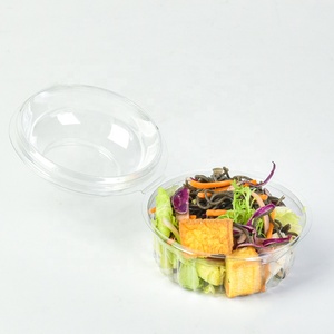 Bulat 250ml 8oz sekali pakai berengsel bening plastik mangkuk <span class=keywords><strong>Salad</strong></span> buah segar bening wadah makanan ringan dengan tutup - Product Image 3