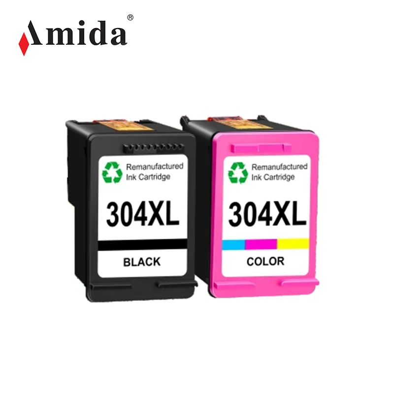Tinta Amida 304XL 304 XL diproduksi ulang kompatibel Deskjet OfficeJet warna Inkjet untuk kartrid tinta HP