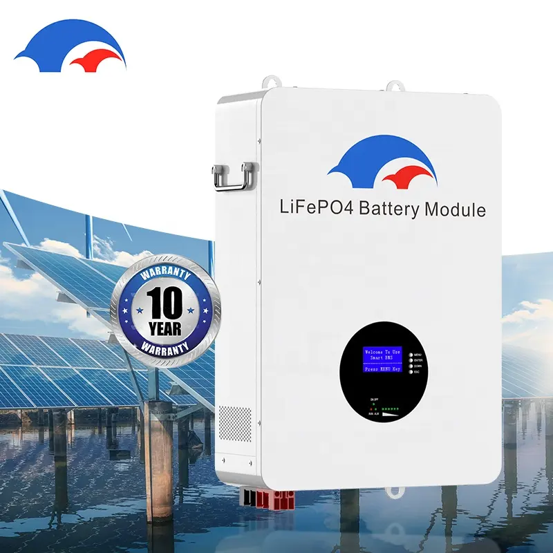 Baterai isi ulang dinding daya 48V 200ah 10kWh Lifepo4 baterai rumah penyimpanan energi surya Lithium Ion Lifepo4 paket baterai