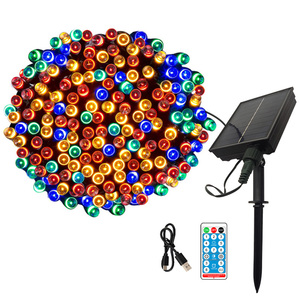 20m 200 <strong>Led</strong> Solar <strong>String</strong> <strong>Lights</strong> Remote Control 8 Modes Christmas Fairy <strong>Lights</strong> Tree <strong>Lights</strong> <strong>LED</strong> <strong>String</strong> for Yard Porch - Product Image 1