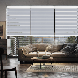 WiFi App Control Electric Window Blind <strong>Shade</strong> Google Alexa Compatible Zebra Blinds Vertical Pattern Fabric Motorized Roller <strong>Door</strong> - Product Image 5